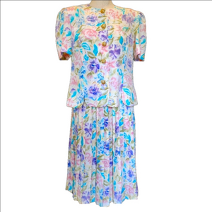 LESLIE FAY Floral Pastel Dress Set